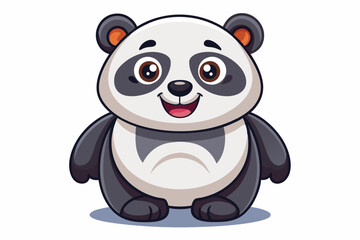 Funny Panda Vector Illustration on White Background Cartoon, Clipart, Line Art Design, Funny panda vector illustration on white background, perfect for cartoons, clipart, and line art designs