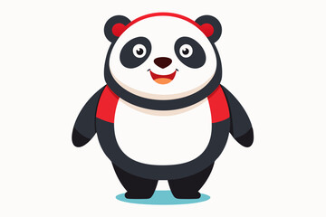 Funny Panda Vector Illustration on White Background Cartoon, Clipart, Line Art Design, Funny panda vector illustration on white background, perfect for cartoons, clipart, and line art designs