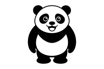 Funny Panda Vector Illustration on White Background Cartoon, Clipart, Line Art Design, Funny panda vector illustration on white background, perfect for cartoons, clipart, and line art designs