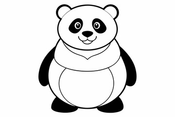 Funny Panda Vector Illustration on White Background Cartoon, Clipart, Line Art Design, Funny panda vector illustration on white background, perfect for cartoons, clipart, and line art designs