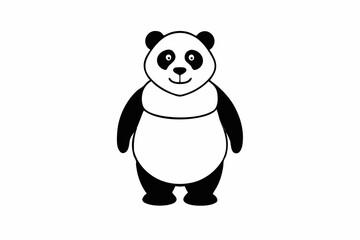Funny Panda Vector Illustration on White Background Cartoon, Clipart, Line Art Design, Funny panda vector illustration on white background, perfect for cartoons, clipart, and line art designs