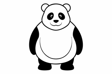 Fototapeta premium Funny Panda Vector Illustration on White Background Cartoon, Clipart, Line Art Design, Funny panda vector illustration on white background, perfect for cartoons, clipart, and line art designs