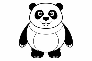 Funny Panda Vector Illustration on White Background Cartoon, Clipart, Line Art Design, Funny panda vector illustration on white background, perfect for cartoons, clipart, and line art designs