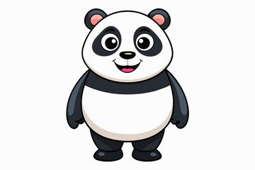 Funny Panda Vector Illustration on White Background Cartoon, Clipart, Line Art Design, Funny panda vector illustration on white background, perfect for cartoons, clipart, and line art designs