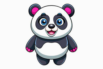 Funny Panda Vector Illustration on White Background Cartoon, Clipart, Line Art Design, Funny panda vector illustration on white background, perfect for cartoons, clipart, and line art designs
