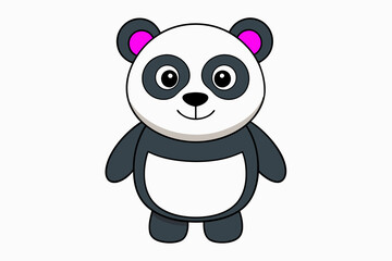 Funny Panda Vector Illustration on White Background Cartoon, Clipart, Line Art Design, Funny panda vector illustration on white background, perfect for cartoons, clipart, and line art designs