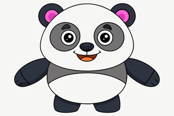 Funny Panda Vector Illustration on White Background Cartoon, Clipart, Line Art Design, Funny panda vector illustration on white background, perfect for cartoons, clipart, and line art designs