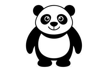 Obraz premium Funny Panda Vector Illustration on White Background Cartoon, Clipart, Line Art Design, Funny panda vector illustration on white background, perfect for cartoons, clipart, and line art designs