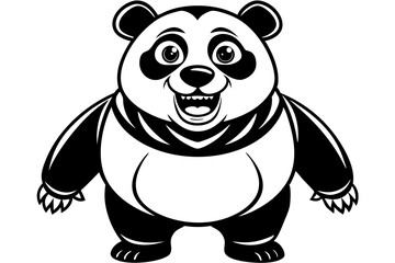 Funny Panda Vector Illustration on White Background Cartoon, Clipart, Line Art Design, Funny panda vector illustration on white background, perfect for cartoons, clipart, and line art designs