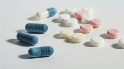 薬とカプセルのクローズアップ