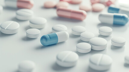 薬とカプセルのクローズアップ