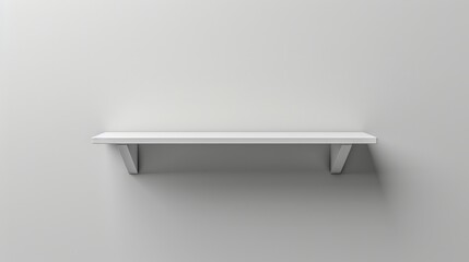 Minimalist White Floating Shelf on a Plain Background