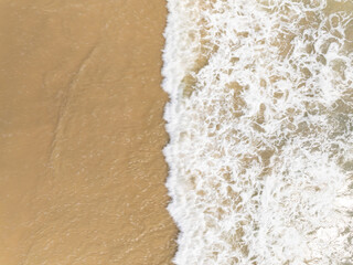 Amazing top view beach High angle view of Tropical beach sea in the beautiful Phuket island Thailand