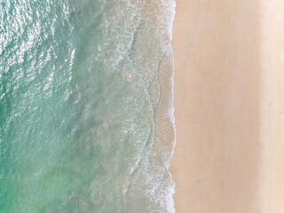Amazing top view beach High angle view of Tropical beach sea in the beautiful Phuket island Thailand