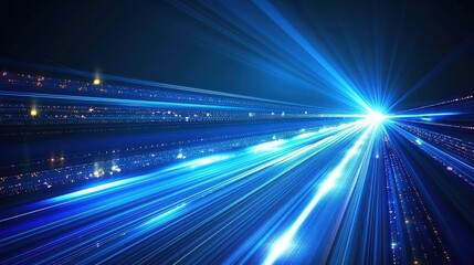 Fototapeta premium Blazing Blue Hyperfast Digital Technology Concept