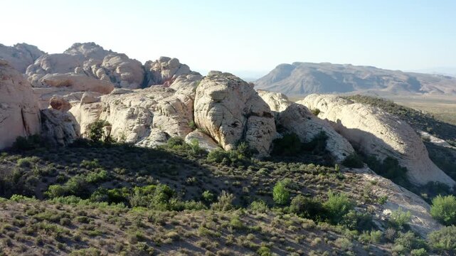 Pan shot in the White Rock Hills region, Red Rock Canyon NCA, Nevada, Las Vegas, USA.