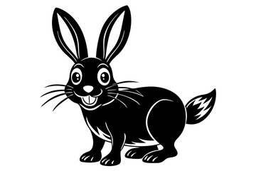 Obraz premium Funny Rabbit with White Background Vector Illustration, Cartoons, Clipart, and Line Art Design, Adorable funny rabbit vector illustration, perfect for cartoons, clipart, and line art designs