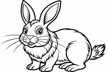 Funny Rabbit with White Background Vector Illustration, Cartoons, Clipart, and Line Art Design, Adorable funny rabbit vector illustration, perfect for cartoons, clipart, and line art designs