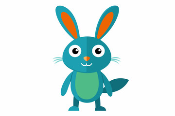 Funny Rabbit with White Background Vector Illustration, Cartoons, Clipart, and Line Art Design, Adorable funny rabbit vector illustration, perfect for cartoons, clipart, and line art designs