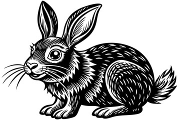 Funny Rabbit with White Background Vector Illustration, Cartoons, Clipart, and Line Art Design, Adorable funny rabbit vector illustration, perfect for cartoons, clipart, and line art designs