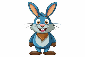 Fototapeta premium Funny Rabbit with White Background Vector Illustration, Cartoons, Clipart, and Line Art Design, Adorable funny rabbit vector illustration, perfect for cartoons, clipart, and line art designs