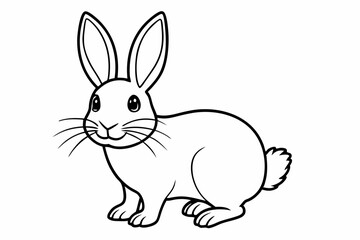 Funny Rabbit with White Background Vector Illustration, Cartoons, Clipart, and Line Art Design, Adorable funny rabbit vector illustration, perfect for cartoons, clipart, and line art designs