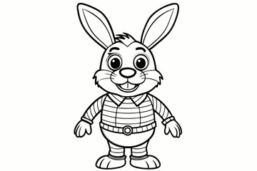 Funny Rabbit with White Background Vector Illustration, Cartoons, Clipart, and Line Art Design, Adorable funny rabbit vector illustration, perfect for cartoons, clipart, and line art designs