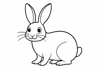 Fototapeta premium Funny Rabbit with White Background Vector Illustration, Cartoons, Clipart, and Line Art Design, Adorable funny rabbit vector illustration, perfect for cartoons, clipart, and line art designs