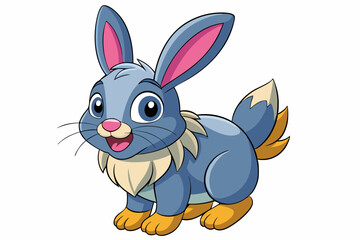 Funny Rabbit with White Background Vector Illustration, Cartoons, Clipart, and Line Art Design, Adorable funny rabbit vector illustration, perfect for cartoons, clipart, and line art designs