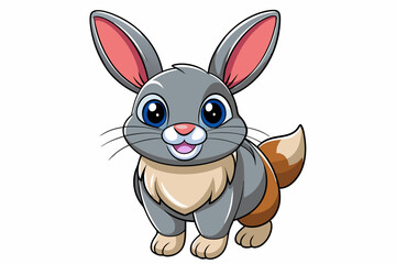 Funny Rabbit with White Background Vector Illustration, Cartoons, Clipart, and Line Art Design, Adorable funny rabbit vector illustration, perfect for cartoons, clipart, and line art designs