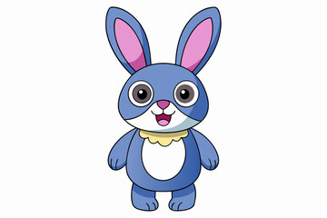 Obraz premium Funny Rabbit with White Background Vector Illustration, Cartoons, Clipart, and Line Art Design, Adorable funny rabbit vector illustration, perfect for cartoons, clipart, and line art designs