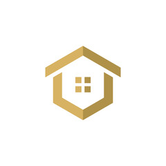 Hexagon Home Logo design vector template