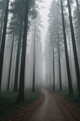 Obraz premium Forest In Fog