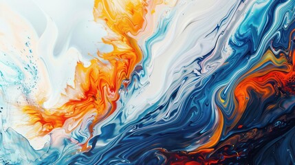 modern, abstract painting representing the volatility of the stock market, with dynamic, swirling colors on a large canvas
