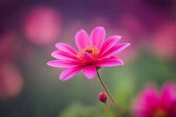 Fototapeta premium Indian pink flower vibrant bokeh background, AI Generated