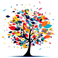 PNG Colorful abstract tree illustration