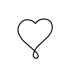 Black heart icon. Love symbol. Vector illustration flat style