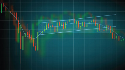 abstract background of stock market candle stick on graph chart black background