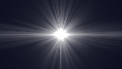 Fototapeta premium Bright white light source with rays coming outward, creating a luminous effect