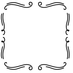 Vintage frame set. Retro rectangle black line flourish border. Abstract design graphic element. Ornate floral elegant pattern template for wedding invitation card, premium festive banner, luxury menu
