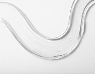 コスメ素材　透明なジェルのテクスチャー　白い背景