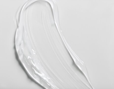 コスメ素材　透明なジェルのテクスチャー　白い背景