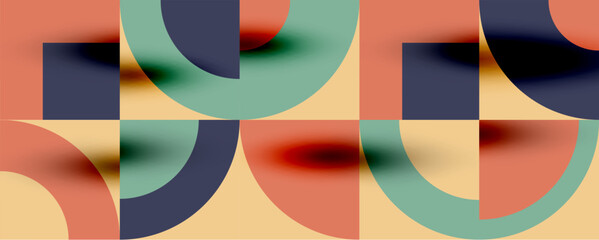 Neo memphis geometric pattern with circles, squares. Pop art abstract background for covers, banners, flyers and posters and other templates