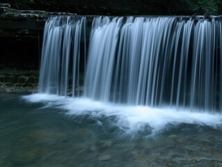 Obraz premium A magical waterfall with a hidden cave behind the cascading water