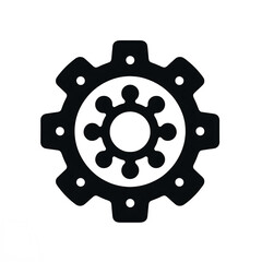 Fototapeta premium Symbolic black and white isolated vector illustration of gear sign on white background.