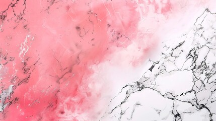 Obraz premium Polished white marble with subtle veins on a solid rose red background