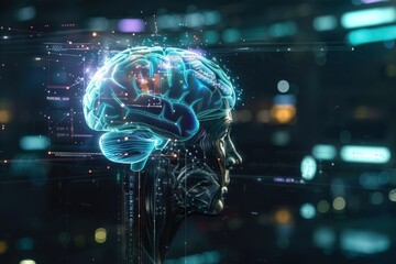 Obraz premium Explore the brain's mysteries with neuroscience, unlocking cognition, behavior, and perception.