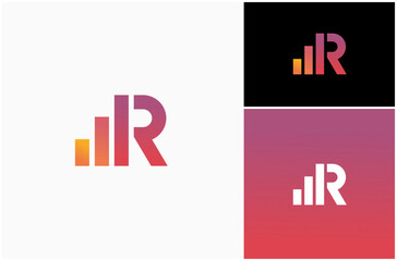 Fototapeta premium Letter R Finance Accounting Business Consulting Financial Chart Vector Logo Design Illustration