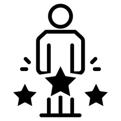 Customer Satisfaction Icon. Achievement, grade, ranking, star, user team icon. Client rating, executive, star user team icon. Business client icon, people group with stars sign.