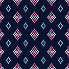 seamless pattern design in ikat style for fabric printing